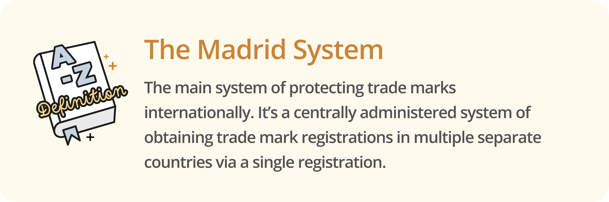 Infographic defining the Madrid System for trademark protection