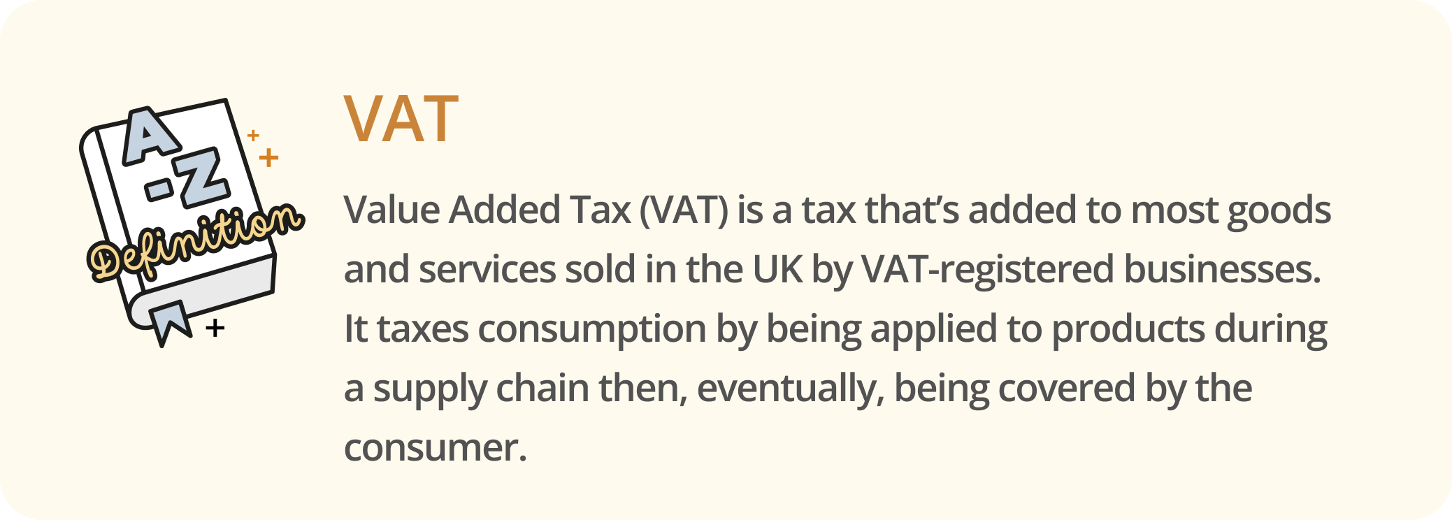 Infographic defining the VAT