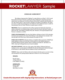 Free Sublease Agreement Free To Print Save Download